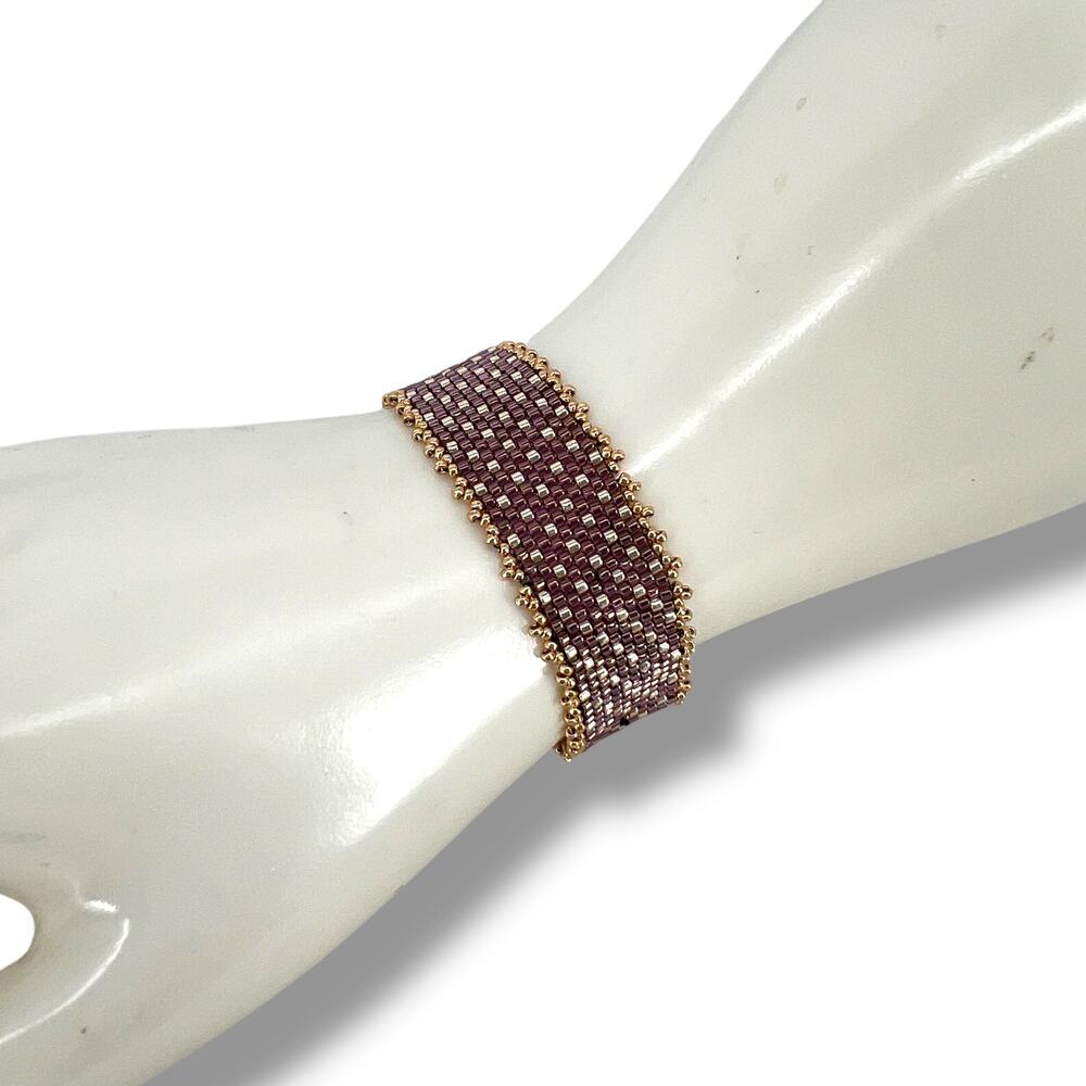 HANDMADE Purple Sunset Cuff Bracelet 8" Glam Fairy Boho Feminine